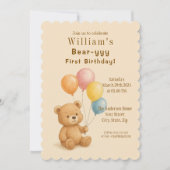 Adorable Ours En Congé Invitation Anniversaire (Devant)