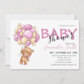 adorable ours en peluche Bébé Douche Invitations (Devant)