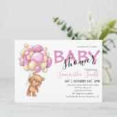 adorable ours en peluche Bébé Douche Invitations (Debout devant)
