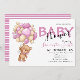 adorable ours en peluche Bébé Douche Invitations