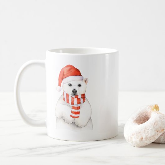 Adorable Ours Polaire De Fête Mug (Avec donut)