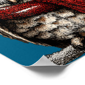 Adorable Owl With Santa Hat Snowy Winter Christmas Poster (Hoek)