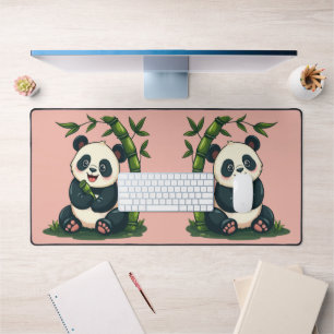 Adorable panda qui enlace du bambou, illustration