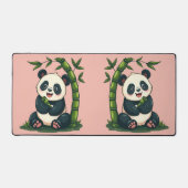 Adorable panda qui enlace du bambou, illustration  (Recto)