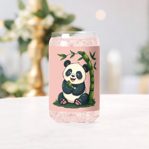Adorable panda qui enlace du bambou, illustration