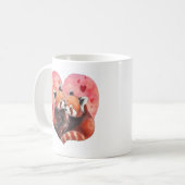 Adorable Panda Rouge Valentines Jour Coeurs Mug (Devant gauche)