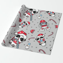 Adorable Panda Snowman Christmas Holiday Cute Wrap