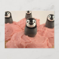 Adorable Penguin Cupcake toppers carte postale