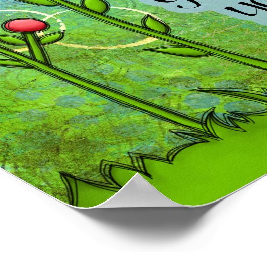 Adorable Pensée Positive Doodle Poster (Coin)