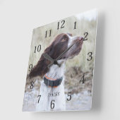 Adorable Personalized Dog Pet Photo Vierkante Klok (Hoek)