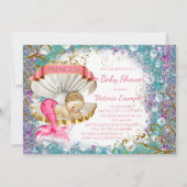 Adorable Petite Sirène Bébé Douche Invitations (Dos)