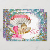 Adorable Petite Sirène Bébé Douche Invitations (Devant / Derrière)