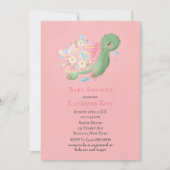 Adorable Petite Tortue Rose Baby shower Invitation (Devant)