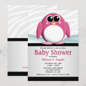 Adorable Pingouin Pingouin Invitations De Douche B (Devant / Derrière)