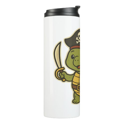 Adorable Pirate Turtle Classic T-Shirt Thermosbeker (Gedraaid links)