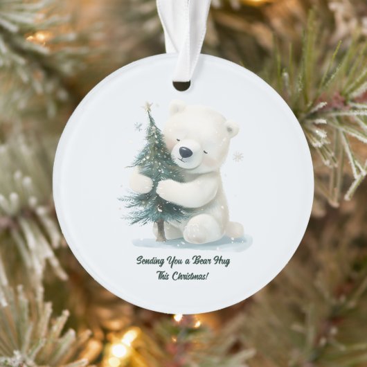 Adorable Polar Bear Hugging Christmas Tree, Cute (Arbre)