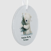 Adorable Polar Bear Hugging Christmas Tree, Cute (devant)