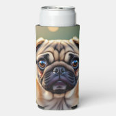 Adorable Pug Close up | Cute Dog Personalized (Seltzer Achterkant)