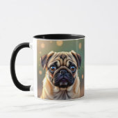 Adorable Pug Close up | Cute Dog Personalized Mok (Links)
