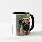 Adorable Pug Close up | Cute Dog Personalized Mok (Voorkant rechts)