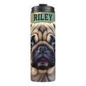Adorable Pug Close up | Cute Dog Personalized Thermosbeker (Voorkant)
