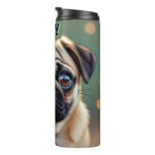 Adorable Pug Close up | Cute Dog Personalized Thermosbeker (Geroteerd rechts)