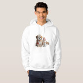 "Adorable Puppy and Snowman Winter Hoodie (Voorkant volledig)