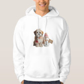 "Adorable Puppy and Snowman Winter Hoodie (Voorkant)