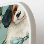 Adorable Puppy on Sage Green Background Pickleball Paddle (Links Detail)