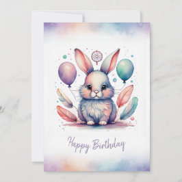 Adorable Rabbit BunnyLonghorn Happy Birthday Feestdagenkaart