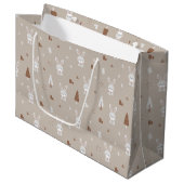 Adorable Rabbit Motif Grand sac cadeau (Devant Angle)