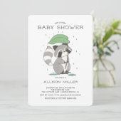 Adorable Raccoon Baby shower Invitation (Debout devant)
