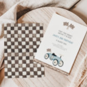 Adorable Race Voiture Anniversaire Invitation