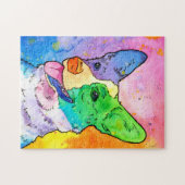 Adorable Rainbow Corgi aquarelle puzzle (Horizontal)