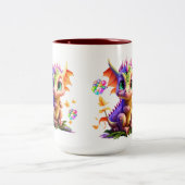 Adorable Rainbow Dragon Design Mug (Centre)
