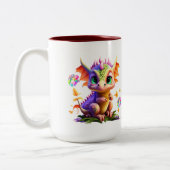 Adorable Rainbow Dragon Design Mug (Gauche)