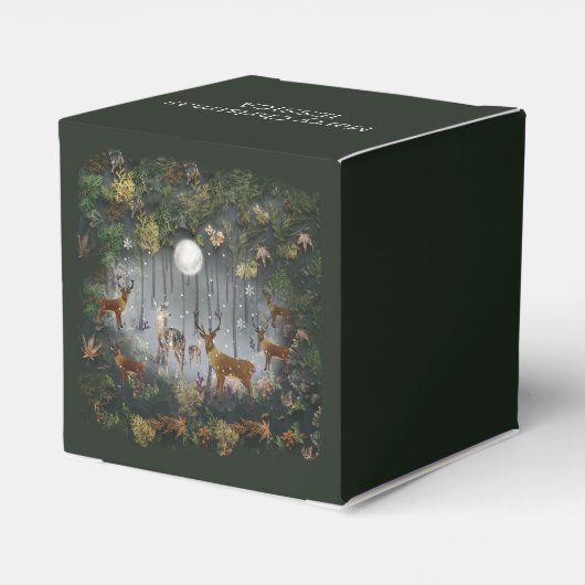 Adorable Reindeer At Night Bedankdoosjes (Achterkant)