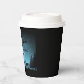 Adorable Reindeer At Night Papieren Bekers (Links)