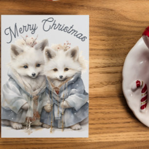 Adorable Renard Artique Carte de vacances XL