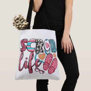 Adorable Rétro "Scrub Life" Infirmières Grand Sac 