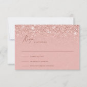 Adorable rose or gliter scintille mariage rsvp (Devant)