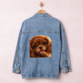 Adorable Ruby Cavalier Spaniel  Denim Jacket (Hangar)