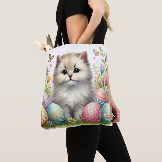 Adorable Sac fourre-tout de chat de Pâques - Aquar (De près)