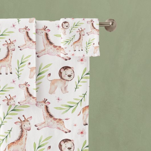Adorable Safari Giraffe & Lion Motif