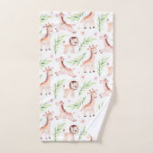 Adorable Safari Giraffe & Lion Motif (Serviette à main)
