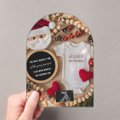 Adorable Santa Christmas Pregnancy Announcement Acryl Uitnodigingen (Insitu (Draagbaar))