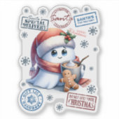Adorable Santa Delivery Christmas Sticker (Devant)