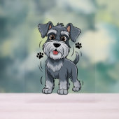 Adorable Schnauzer Pup Illustration With Big Eyes (Neutre)