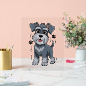 Adorable Schnauzer Pup Illustration With Big Eyes (Mariage)