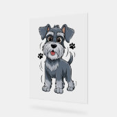 Adorable Schnauzer Pup Illustration With Big Eyes (Angle)